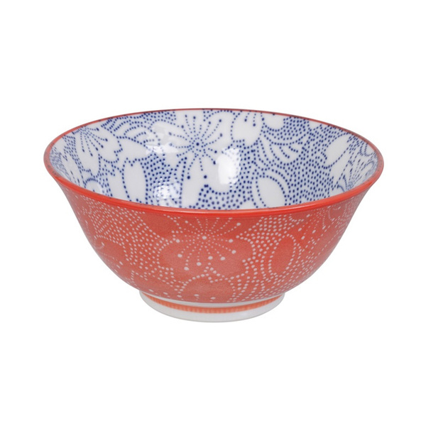 mixed bowl blue/red, dot 14.8x6.8cm, hb-7101/a 1Pc