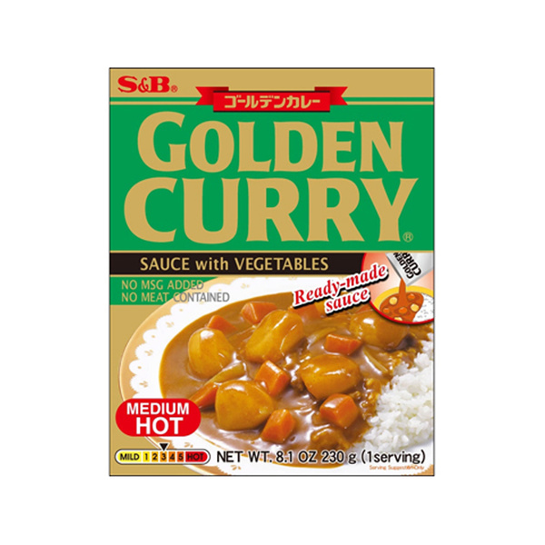 CURRY SAUCE GOLDEN, MEDIUM HOT, WITH VEGETABLES 230gr