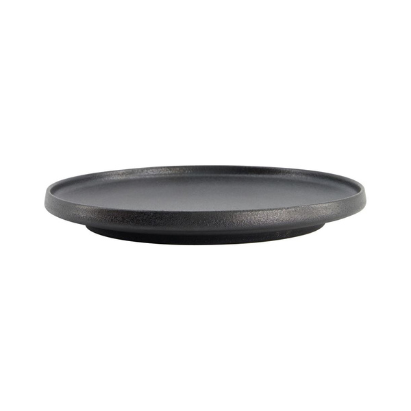 YUZU BLACK ROUND WITH RIM PLATE  20.6X2.4CM