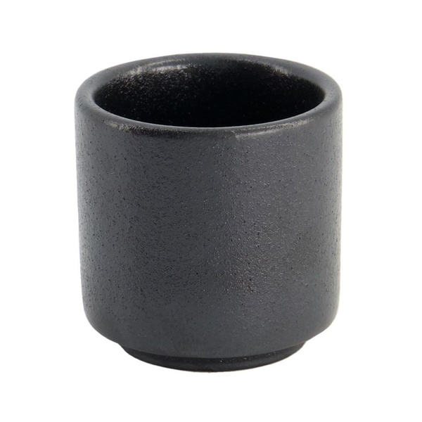 YUZU BLACK SAKE CUP  4.7X4.5CM 50ML, MATTE BLACK