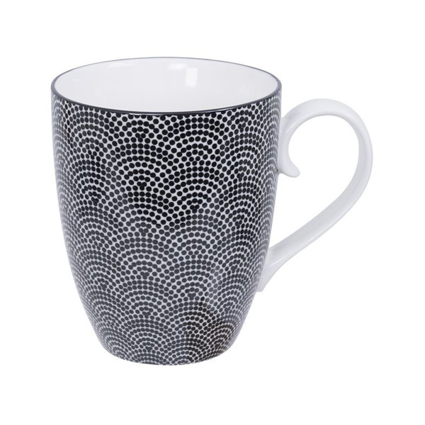 NIPPON BLACK MUG DOT  8.5X10.2CM