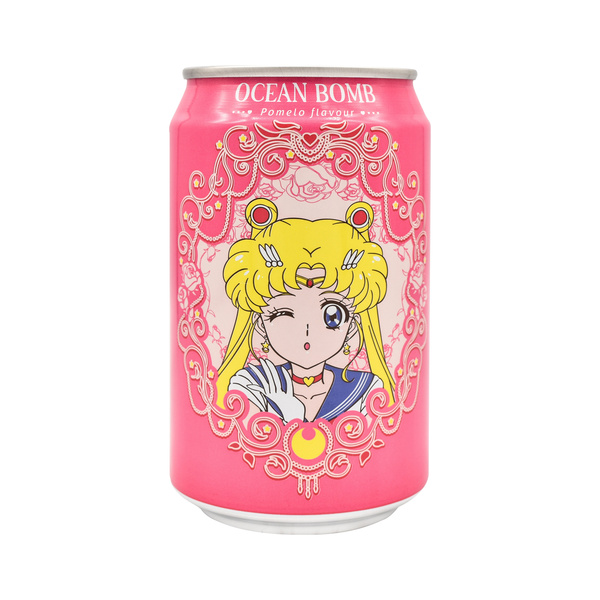 sparkling water pomelo flavor, sailor moon 330gr/330ml