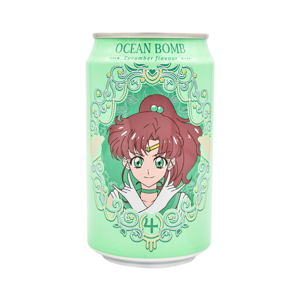 sparkling water cucumber flavor, sailor jupiter, sailor moon 330gr/330ml