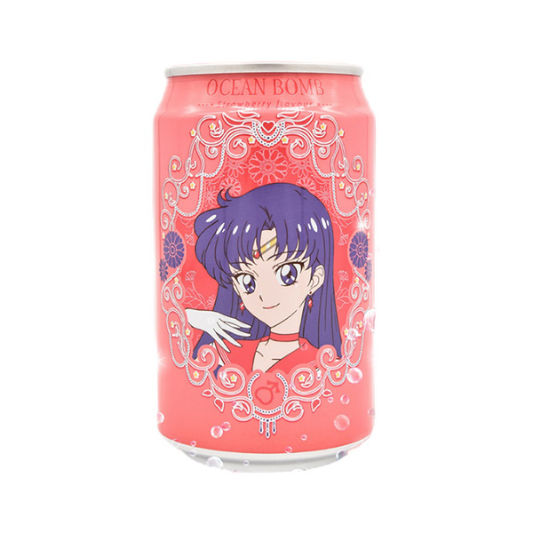 sparkling water sailor mars, sailor moon, strawberry flavor 330gr/330ml