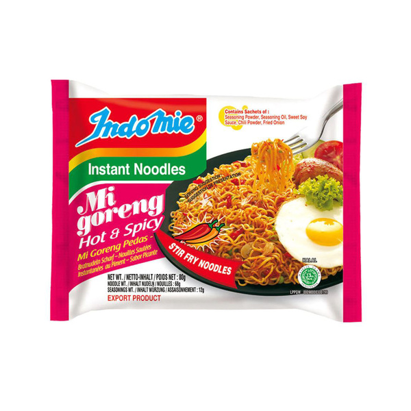 mi goreng pedas hot & spicy instant noodle 79gr