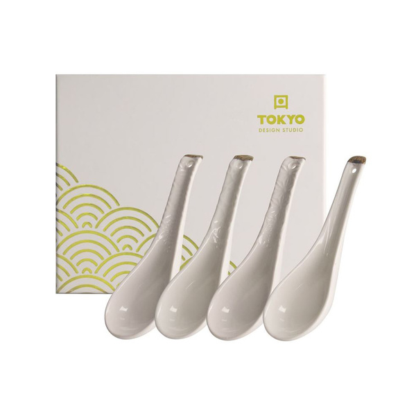 nippon white gold rim spoon set  4pcs 13.8x4.8cm 1Set