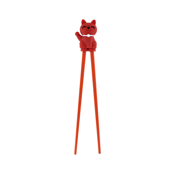 CHOPSTICK HELPER FOR CHILDREN LUCKY CAT 18CM (1PR)