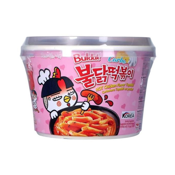 buldak topokki instant noodle carbo, hot chicken 179gr