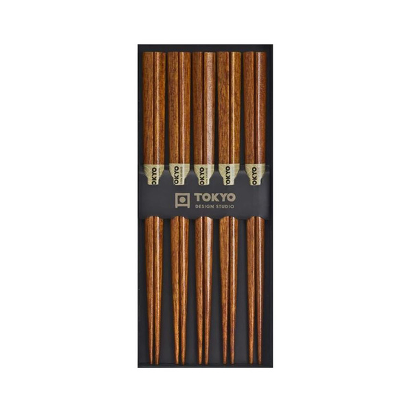 chopstick dark wood set/5 1Set