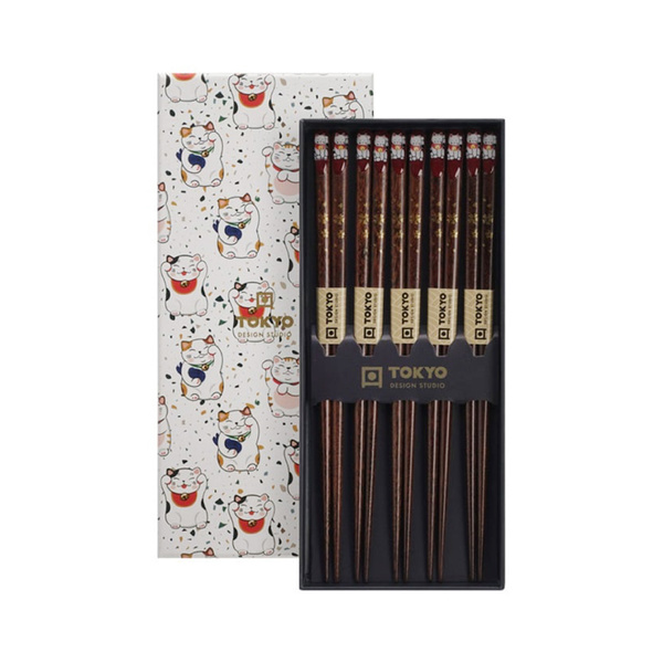 chopstick lucky cat giftset/5 1Set