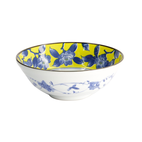 tsubaki ramen bowl yellow/blue 20.5x7.8cm 1000ml 1Pc