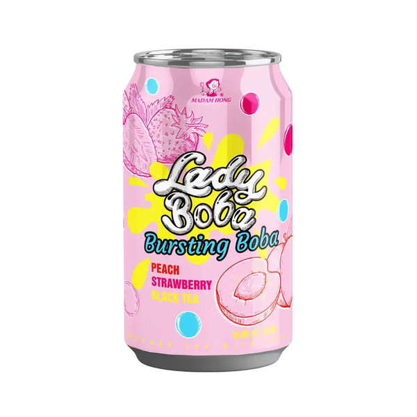 POP BOBA TEA PEACH & STRAWBERRY FLAVOR 320gr/320ml