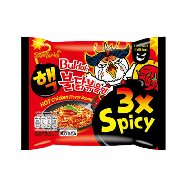 BULDAK CHICKEN RAMEN INSTANT NOODLE 3XSPICY, EXTREMELY HOT