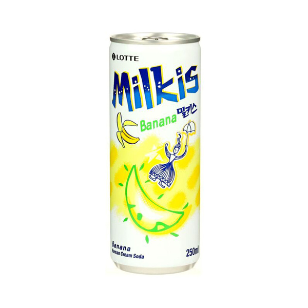 milkis soft drink banana can 250gr/250ml