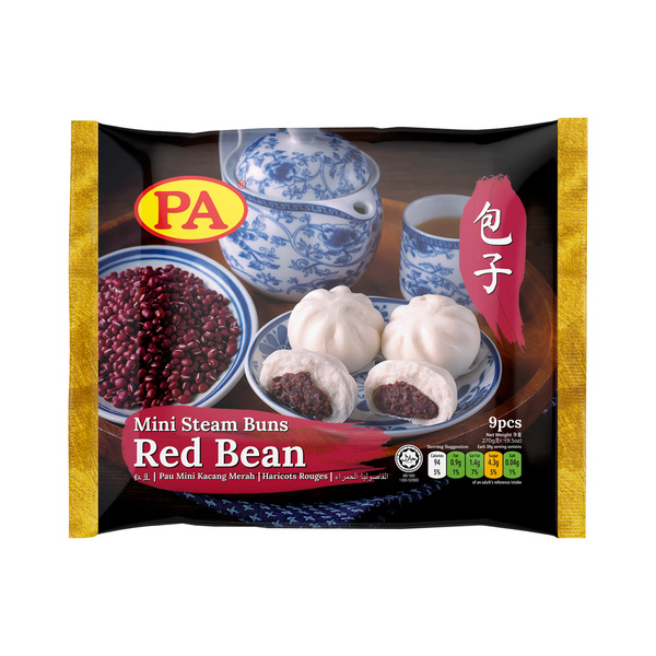 mini steam buns pastry red bean 9pcs 270gr