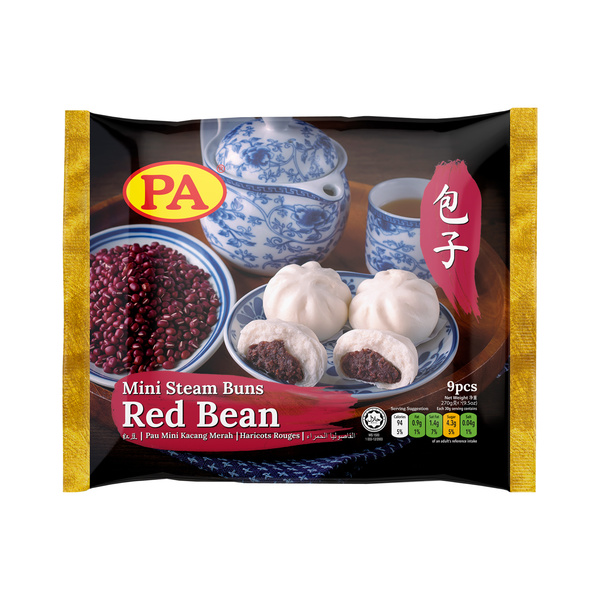 MINI STEAM BUNS PASTRY RED BEAN 9PCS