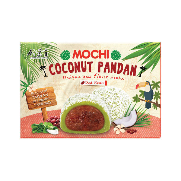 coconut pandan red bean mochi 180gr