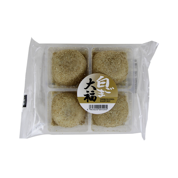 RICE CAKE SHIRO GOMA DAIFUKU, WITH WHITE SESAME FILLING SWEET REDBEANS 4X50GR 200gr