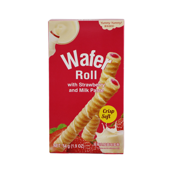 wafer roll strawberry and milk paste 54gr