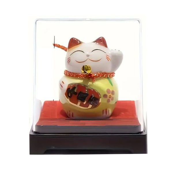 LUCKY CAT IN BOX YELLOW 1Pc