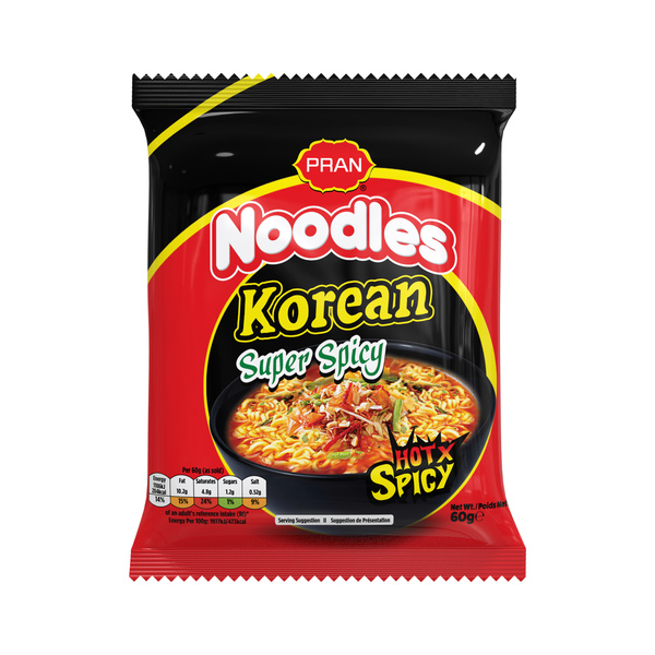 pran korean noodles instant noodle pack 60gr