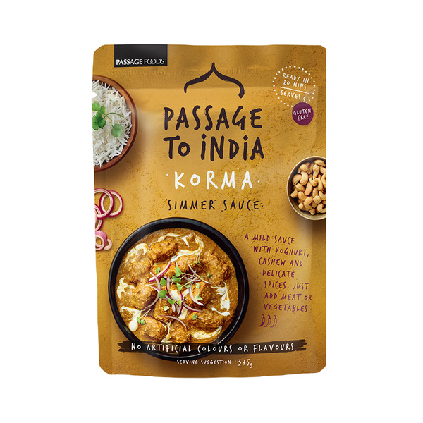 korma simmer sauce 375gr