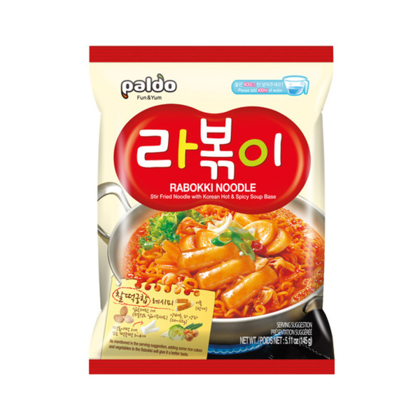 rabokki hot and spicy soup base instant noodle 145gr