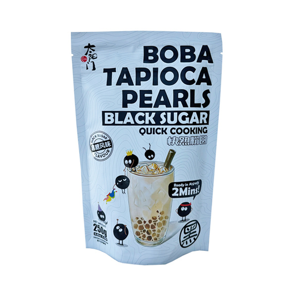 BOBA TAPIOCA PEARLS QUICK COOKING BLACK SUGAR FLAVOUR 250gr