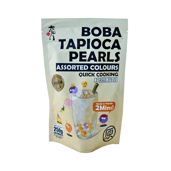 BOBA TAPIOCA PEARLS QUICK COOKING ASSORTED FLAVOUR 250gr