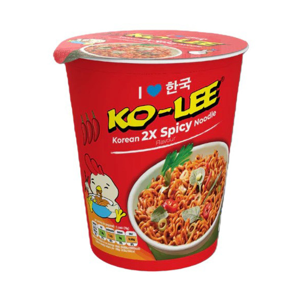 korean instant noodle 2xspicy cup 65gr