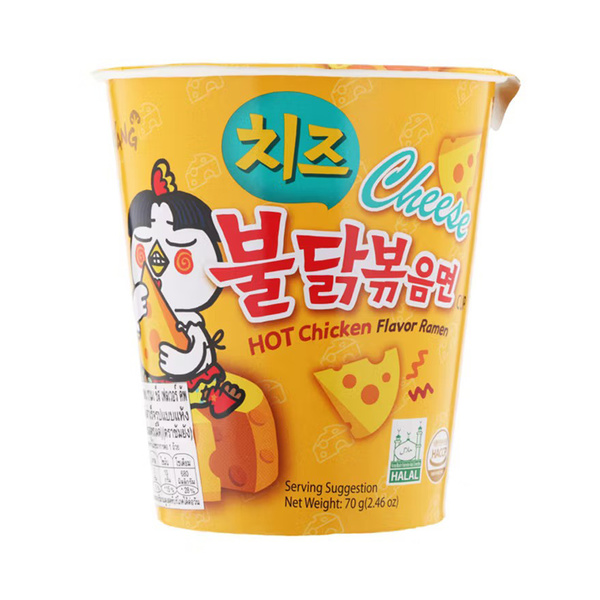HOT CHICKEN RAMEN CHEESE INSTANT NOODLE  CUP 80gr