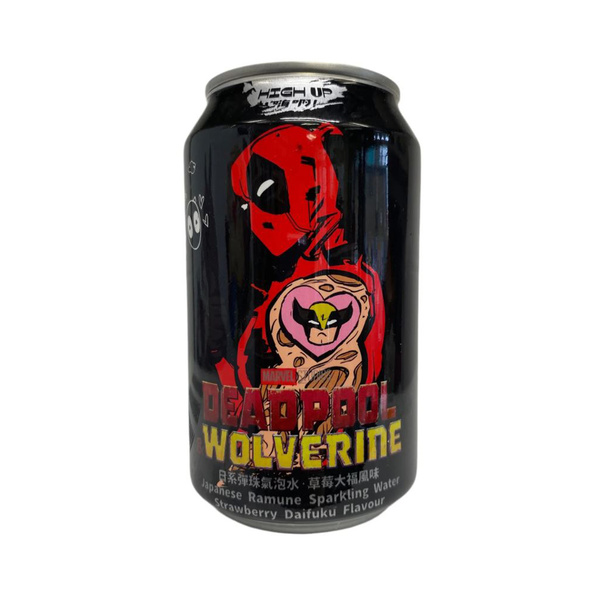 RAMUNE SPARKLING WATER DEADPOOLANDWOLVERINE STRAWBERRY DAIFUKU FLAVOR