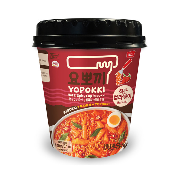 rapokki rice cake hot & spicy cup 145gr