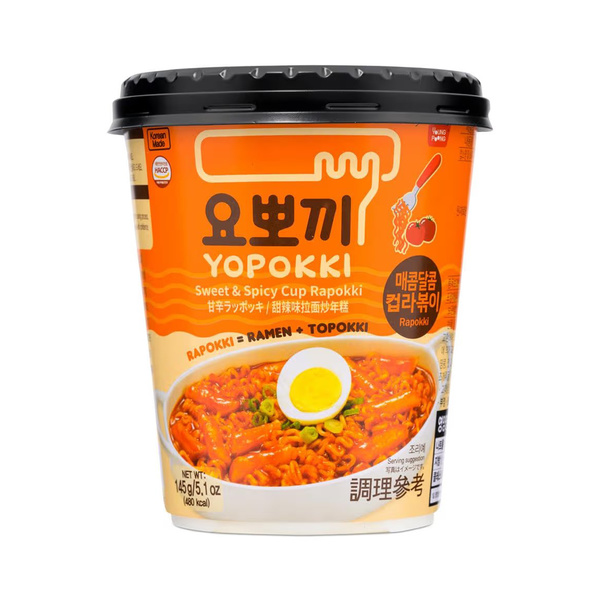 rapokki rice cake sweet & spicy cup 145gr