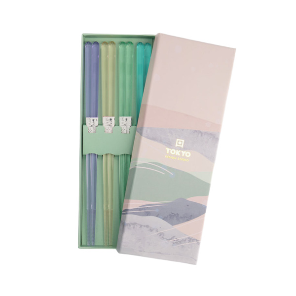 chopstick giftset/4 acrylic blue 1Set
