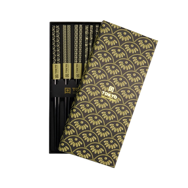 chopstick giftset/5 black gold 1Set