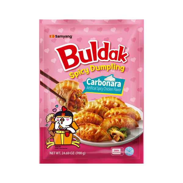 BULDAK DUMPLING CARBONARA HOT CHICKEN FLAVOR 700gr