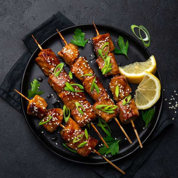 Teriyaki Salmon Skewers