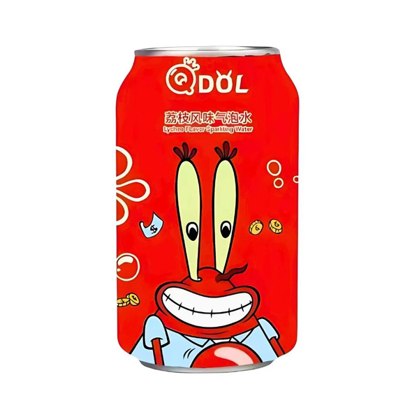 sparkling drink lychee flavor mr crabs spongebob 330gr/330ml