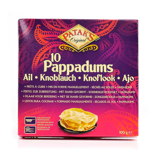 pappadums garlic 100gr