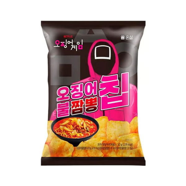 chips spicy jjamppong, squid game 50gr