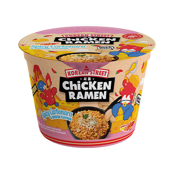 CHICKEN RAMEN INSTANT NOODLE CARBONARA & CHICKEN FLAVOR, SPICY 106gr