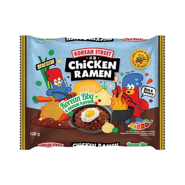 CHICKEN RAMEN INSTANT NOODLE BBQ & CHICKEN FLAVOR 128gr