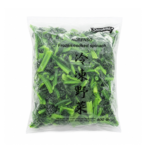 spinach cooked, hourenso 400gr
