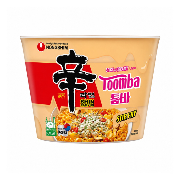 toomba instant noodle spicy & creamy flavour shin ramyun cup 113gr