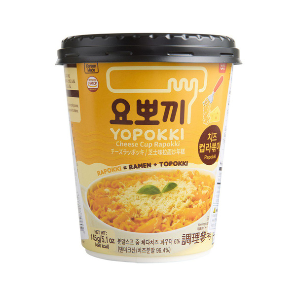 rice cake & ramen rapokki cup instant noodle cheese flavor 145gr