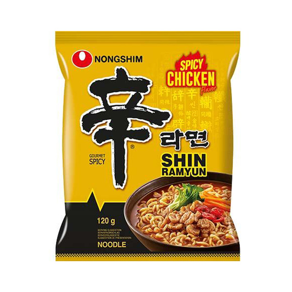 spicy chicken instant noodle shin ramyun 120gr