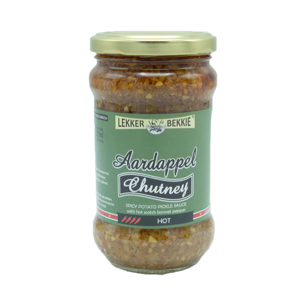 AARDAPPEL CHUTNEY SPICY PICKLE SAUCE WITH HOT SCOTCH BONNET PEPPER