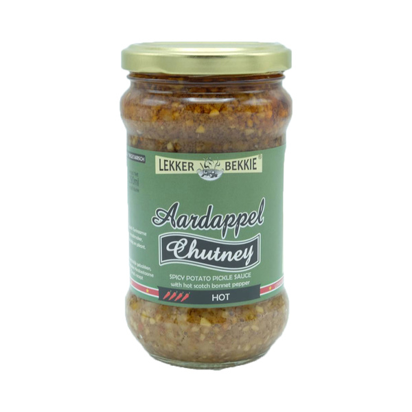 AARDAPPEL CHUTNEY SPICY PICKLE SAUCE WITH HOT SCOTCH BONNET PEPPER 290gr/290ml