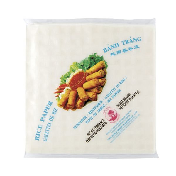 SPRING ROLL RICE PAPER SQUARE 17CM, 70SHT